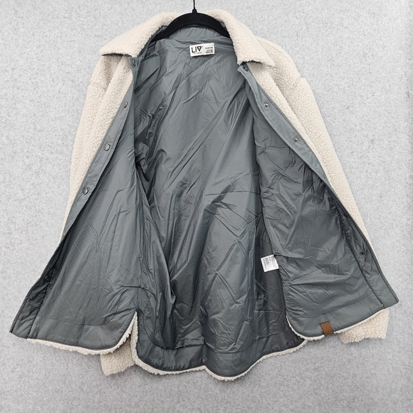 LIV Cora Sherpa Shacket Sage and Cream Women's Size Small - Picture 4 of 8